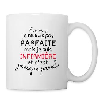 Eigentlich nicht perfekt, aber Krankenschwester - Tasse - Weiß - Rechts