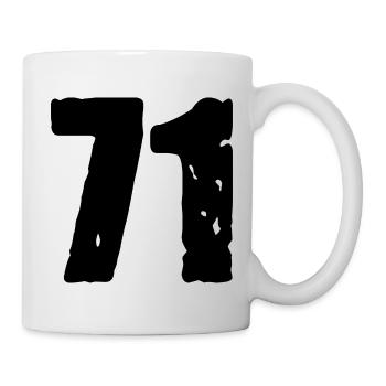 71 Zahl Trikot - Tasse - Weiß - Rechts