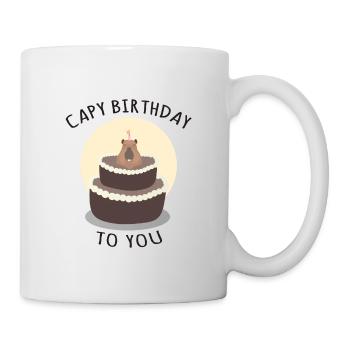 Capy Birthday To You, capybara meme, birthday, ani - Mug - white - Right
