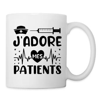Infirmière j' adore mes patients cadeau infirmière - Mug blanc - blanc - Droite
