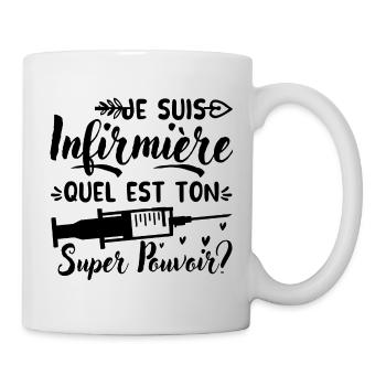 Infirmière super pouvoir humour infirmière cadeau - Mug blanc - blanc - Droite