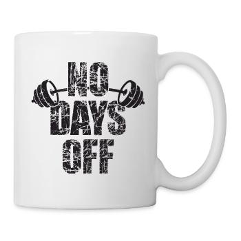 Pas de jours de congé Bodybuilder disant Barbell - Mug blanc - blanc - Droite