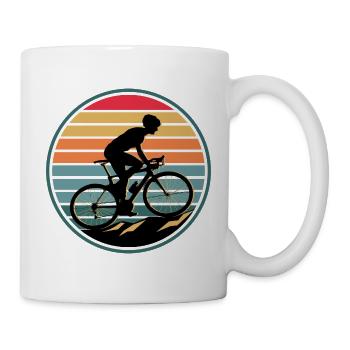 Retro Mountain Bike Bike Cyclist - Mug - white - Right