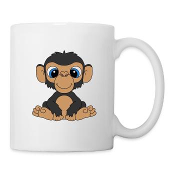 AFFE - SCHIMPANSE - TIER - KIND - BABY - Tasse - Weiß - Rechts
