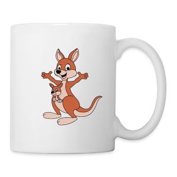 KÄNGURU - MAMA - KIND - BABY - TIERISCH - Tasse - Weiß - Rechts