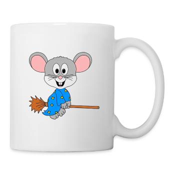 MAUS - HEXE - HEXENBESEN - HALLOWEEN - BABY - Tasse - Weiß - Rechts