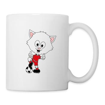 FUßBALL - SPORT - FUßBALLSPIELER - KATZE - BABY - Tasse - Weiß - Rechts