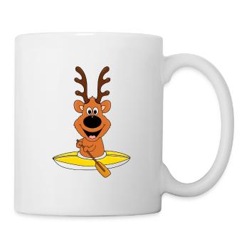 KAJAK - KANU - WASSERSPORT - REH - KIND - BABY - Tasse - Weiß - Rechts