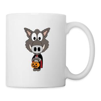 HALLOWEEN - WILDSCHWEIN - TIER - KIND - BABY - Tasse - Weiß - Rechts