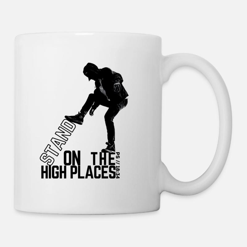 Debout sur les hauteurs (Anglais) - Ps/18:34 - Mug blanc - blanc