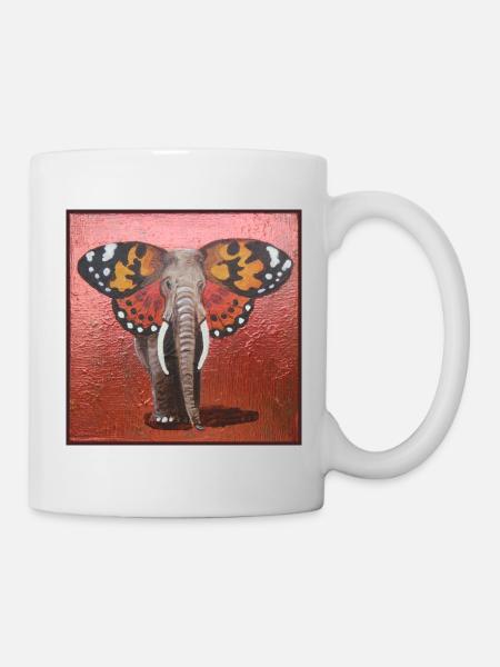 Butterfly elephant - Mug - white