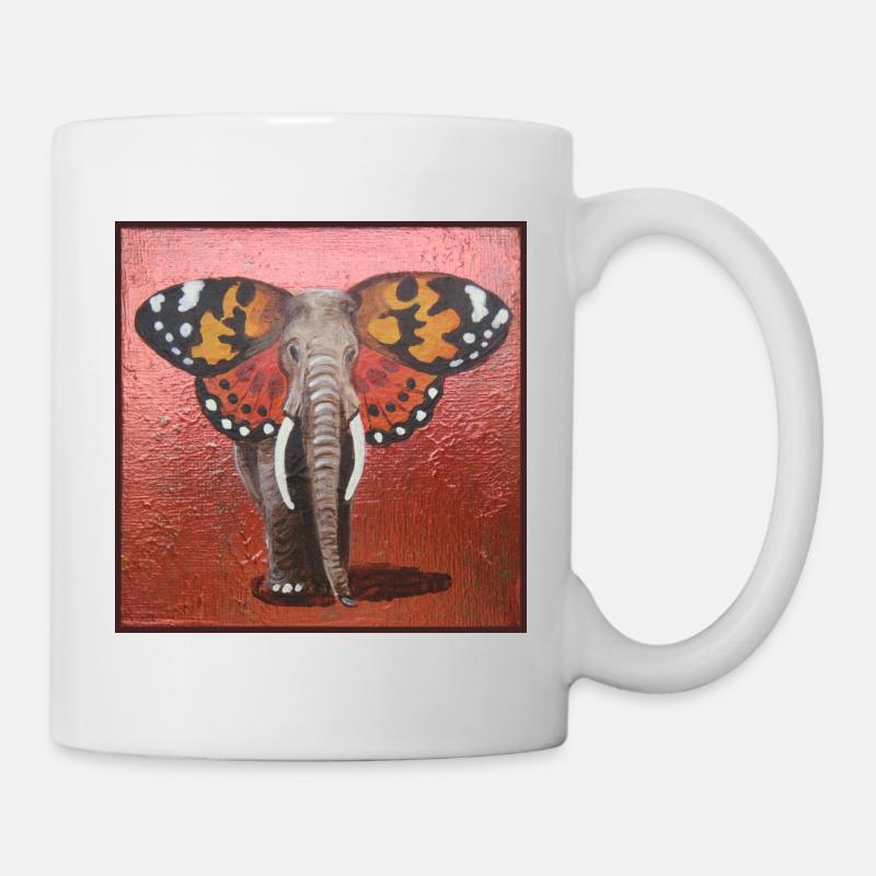 Butterfly elephant - Mug - white