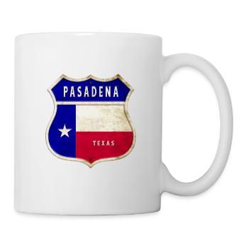 Pasadena Texas Wappen Flaggen Design - Tasse - Weiß - Rechts