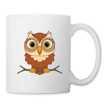 EULE - VOGEL - TIER - KIND - BABY - Tasse - Weiß - Rechts