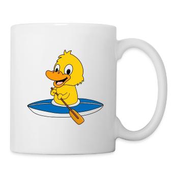 ENTE - KÜKEN - KAJAK - KANU - TIER - KIND - BABY - Tasse - Weiß - Rechts