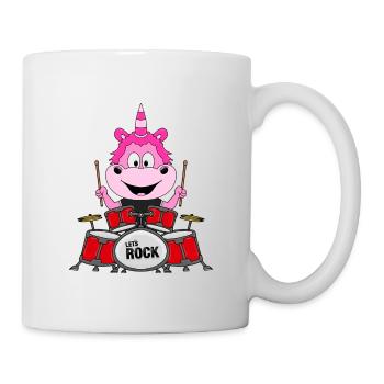 SCHLAGZEUG - EINHORN - MUSIK - TIER - KIND - BABY - Tasse - Weiß - Rechts