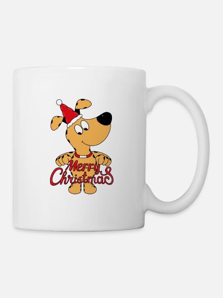 HUND - WEIHNACHTEN - MERRY CHRISTMAS - KIND - BABY - Tasse - Weiß