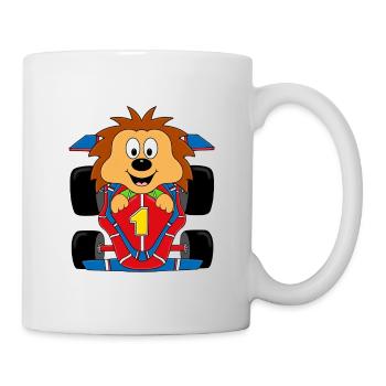 IGEL - AUTORENNEN - AUTO - TIER - KIND - BABY - Tasse - Weiß - Rechts