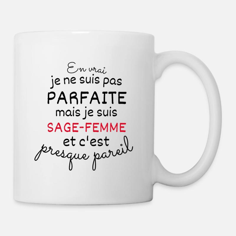 Nicht perfekt, aber Hebamme - Tasse - Weiß