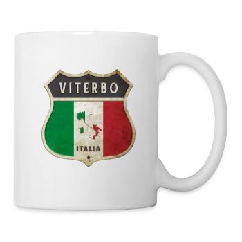 Viterbo Italien Wappen Flaggen Design - Tasse - Weiß - Rechts