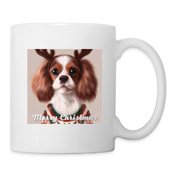 Cavalier roi charles épagneul chien dans un Noël - Mug blanc - blanc - Droite