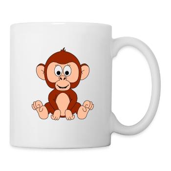 AFFE - TIER - KIND - BABY - TIERISCH - Tasse - Weiß - Rechts