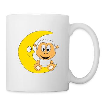 MOND - SCHAF - TIER - TIERISCH - KIND - BABY - Tasse - Weiß - Rechts