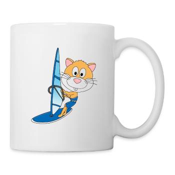 WINDSURFER - WASSERSPORT - HAMSTER - KIND - BABY - Tasse - Weiß - Rechts