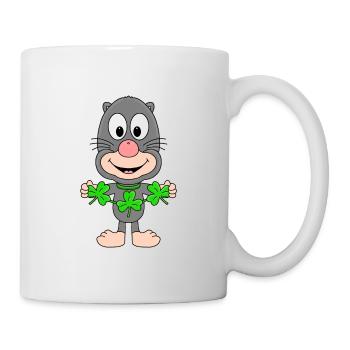 KLEEBLATT - MAULWURF - GLÜCK - TIER - KIND - BABY - Tasse - Weiß - Rechts