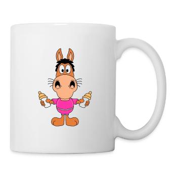 PFERD - FOHLEN - BABY - NACHWUCHS - MILCH - PONY - Tasse - Weiß - Rechts