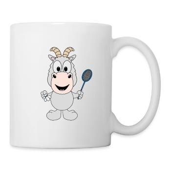 FEDERBALL - ZIEGE - BADMINTON - TIER - KIND - BABY - Tasse - Weiß - Rechts
