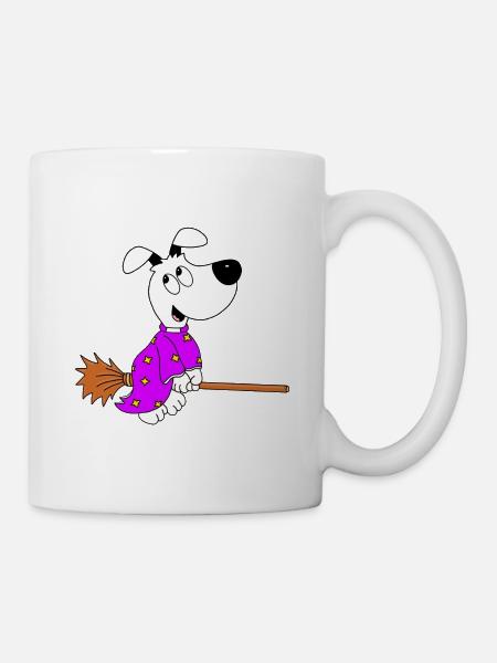 HALLOWEEN - HUND - HEXE - TIER - KIND - BABY - Tasse - Weiß