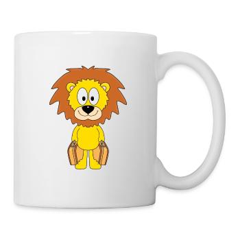 LÖWE - KOFFER - REISE - URLAUB - FERIEN - TIERISCH - Tasse - Weiß - Rechts