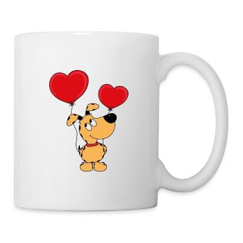 HUND - LIEBE - LUFTBALLONS - LOVE - TIERISCH - Tasse - Weiß - Rechts