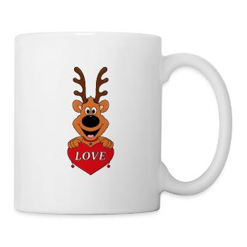 REH - RENTIER - LIEBE - LOVE - HERZ - TIERLIEB - Tasse - Weiß - Rechts