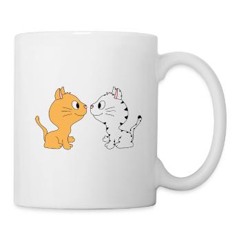 KATZEN - LIEBE - LOVE - KATZE - TIERISCH - TIERE - Tasse - Weiß - Rechts