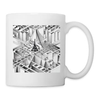 MC Escher dessin de la Tour Eiffel - Mug blanc - blanc - Droite