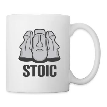 Stoic Stoicism Moai Easter Island Statues - Mug - white - Right