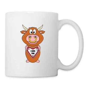 STIER - BULLE - KUH - RIND - I LOVE YOU - LIEBE - Tasse - Weiß - Rechts