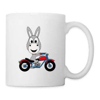 MOTORRAD - ESEL - BIKER - TIER - KIND - BABY - Tasse - Weiß - Rechts