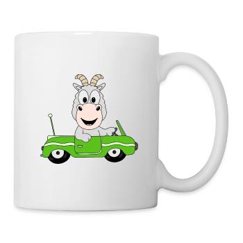 ZIEGE - AUTO - TIER - KIND - BABY - TIERISCH - Tasse - Weiß - Rechts