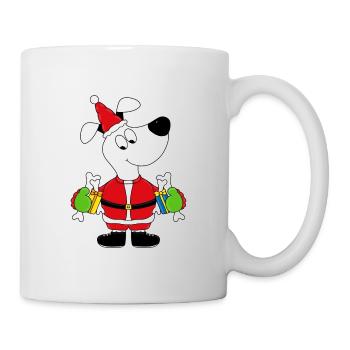 WEIHNACHTEN - HUND - GESCHENKE - WEIHNACHTSMANN - Tasse - Weiß - Rechts