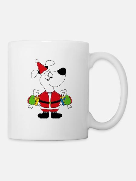 WEIHNACHTEN - HUND - GESCHENKE - WEIHNACHTSMANN - Tasse - Weiß