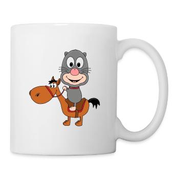 MAULWURF - PFERD - REITEN - TIER - KIND - BABY - Tasse - Weiß - Rechts