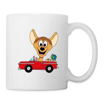 HYÄNA - AUTO - REISE - URLAUB - FERIEN - TIER - Tasse - Weiß - Rechts