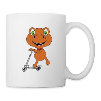 ROLLER - DINO - DINOSAURIER - KIND - BABY - Tasse - Weiß - Rechts