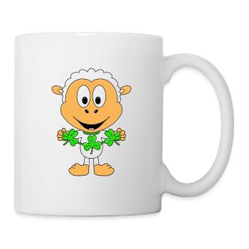 SCHAF - KLEEBLÄTTER - TIER - KIND - BABY - Tasse - Weiß - Rechts