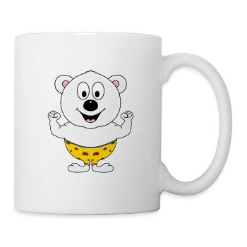 EISBÄR - FIT - BODYBUILDING - SPORT - TIERISCH - Tasse - Weiß - Rechts