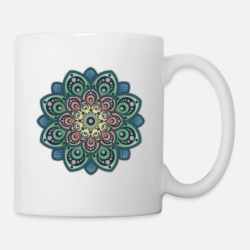 Fleur de mandala - Mug blanc - blanc