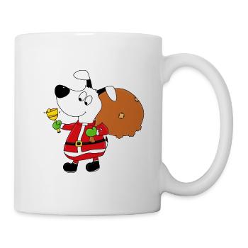 HUND - WEIHNACHTSMANN - WEIHNACHTEN - KIND - BABY - Tasse - Weiß - Rechts